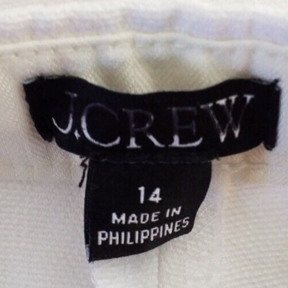 J Crew Womens 3" Suit Short in Textured Linen Blend White Slant Pockets Size 14 - Picture 5 of 6